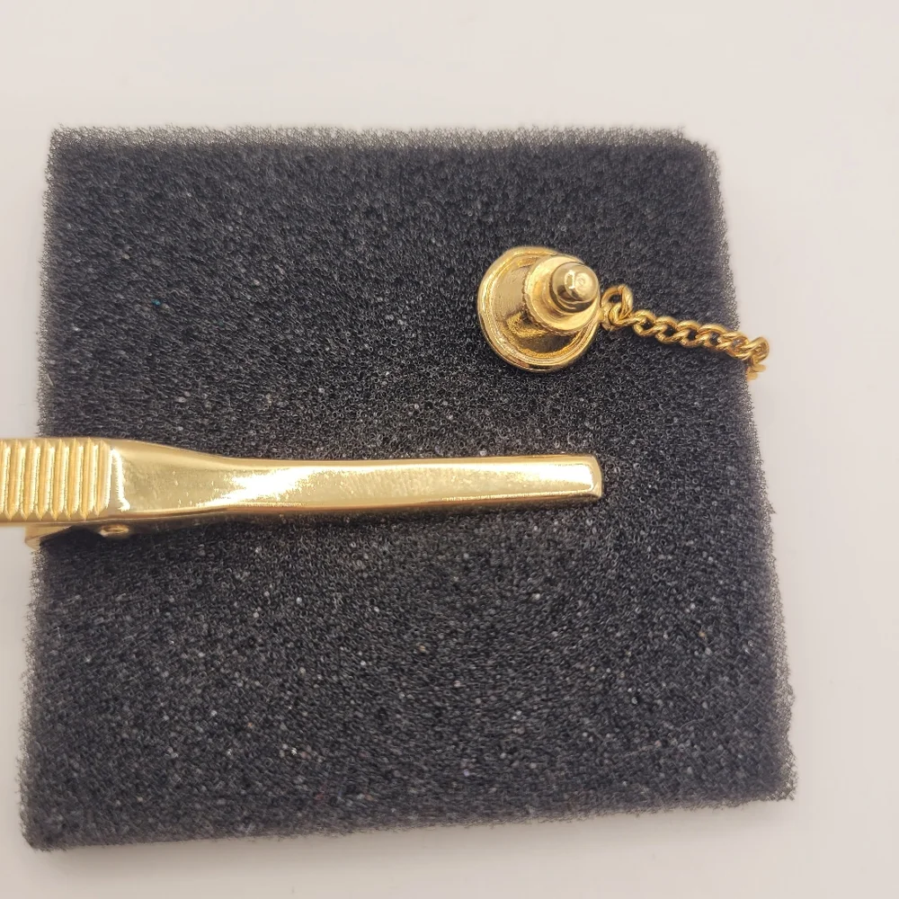 Vintage YSL Yves Saint Laurent Tie Clip And Pin W/ Dustbag